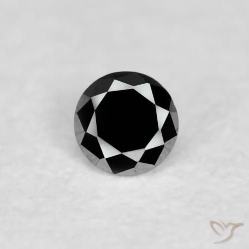 0.04ct Натуральный Черный Бриллиант, Круглый, Непрозрачный