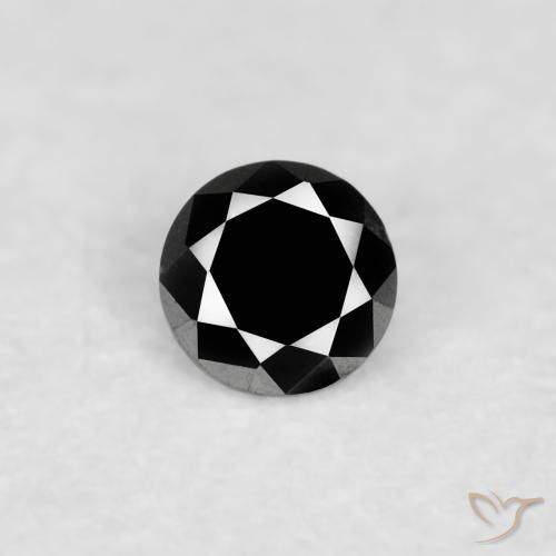 0.03ct Натуральный Черный Бриллиант, Круглый, Прозрачный