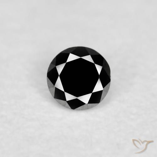 0.03ct Натуральный Черный Бриллиант, Круглый, Непрозрачный