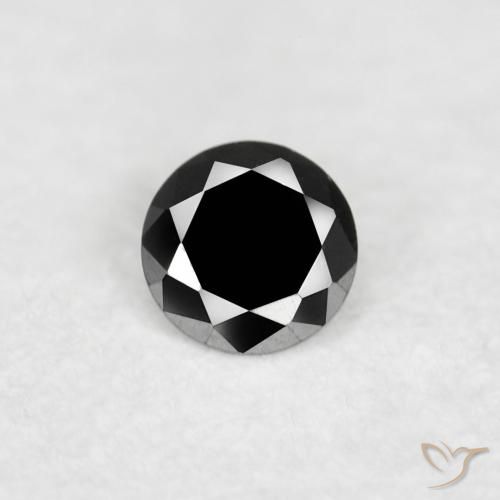 0.03ct Натуральный Черный Бриллиант, Круглый, Непрозрачный