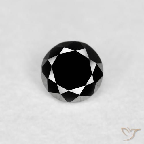 0.03ct Натуральный Черный Бриллиант, Круглый, Непрозрачный