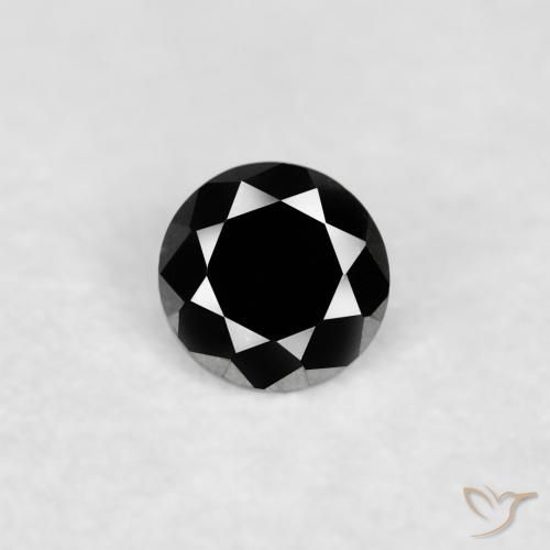 0.03ct Натуральный Черный Бриллиант, Круглый, Непрозрачный