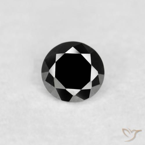 0.02ct Натуральный Черный Бриллиант, Круглый, Непрозрачный