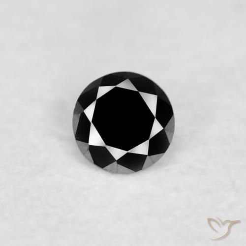 0.03ct Натуральный Черный Бриллиант, Круглый, Непрозрачный