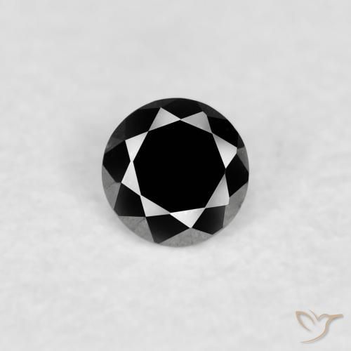 0.03ct Натуральный Черный Бриллиант, Круглый, Непрозрачный