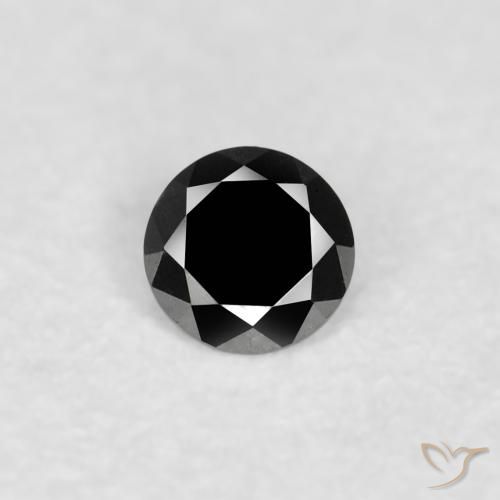0.03ct Натуральный Черный Бриллиант, Круглый, Непрозрачный