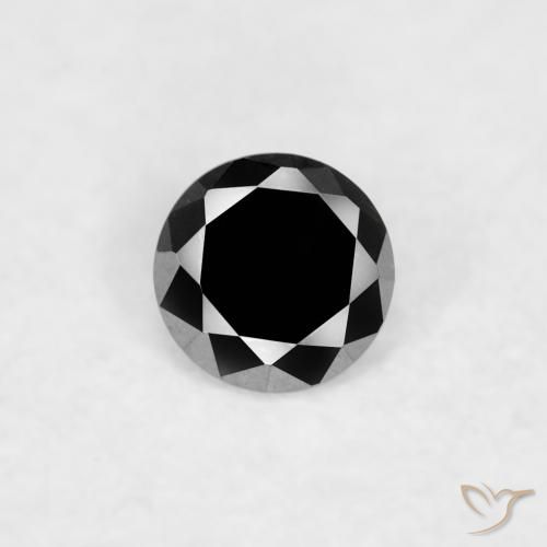 0.03ct Натуральный Черный Бриллиант, Круглый, Непрозрачный