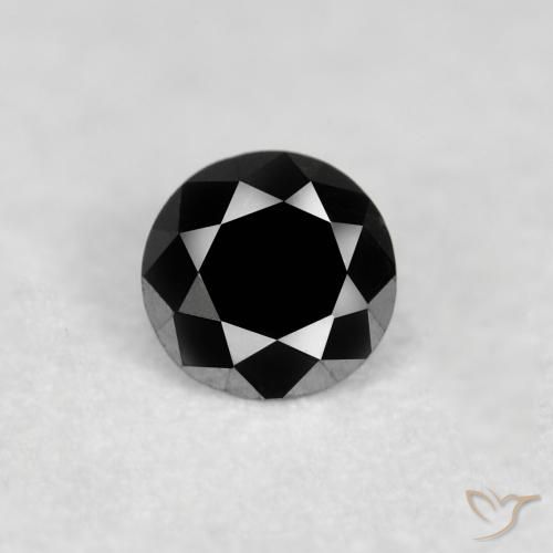0.04ct Натуральный Черный Бриллиант, Круглый, Непрозрачный