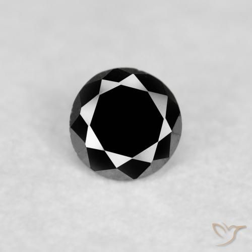 0.03ct Натуральный Черный Бриллиант, Круглый, Непрозрачный