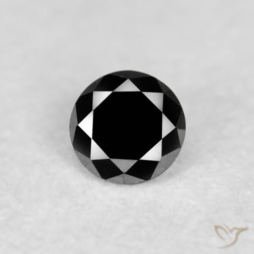 0.04ct Натуральный Черный Бриллиант, Круглый, Непрозрачный