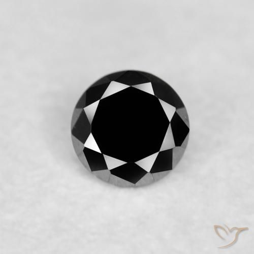 0.03ct Натуральный Черный Бриллиант, Круглый, Непрозрачный