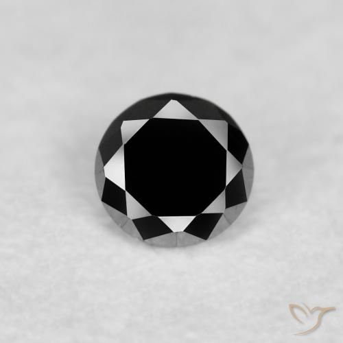 0.03ct Натуральный Черный Бриллиант, Круглый, Непрозрачный