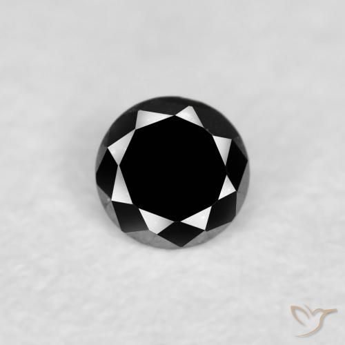 0.02ct Натуральный Черный Бриллиант, Круглый, Непрозрачный