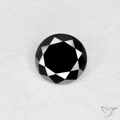 0.06ct Натуральный Черный Бриллиант, Круглый, Непрозрачный