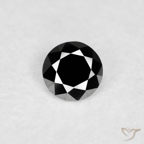 0.07ct Натуральный Черный Бриллиант, Круглый, Непрозрачный