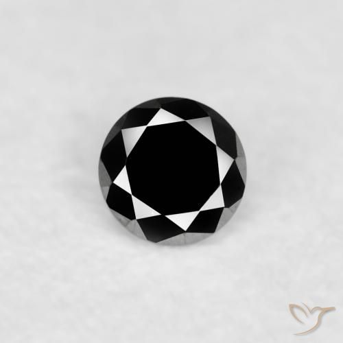 0.02ct Натуральный Черный Бриллиант, Круглый, Непрозрачный