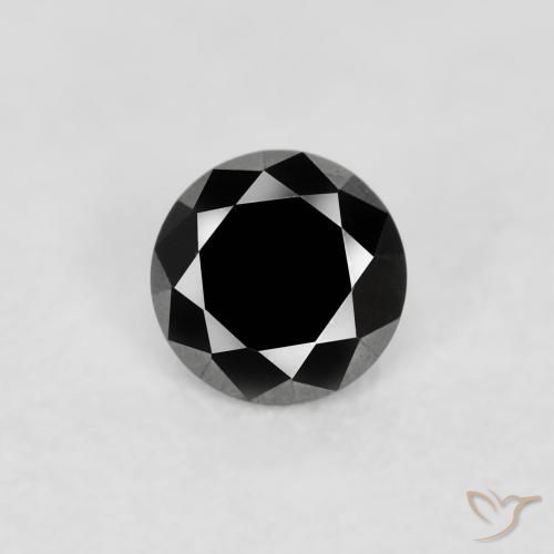 0.07ct Натуральный Черный Бриллиант, Круглый, Непрозрачный