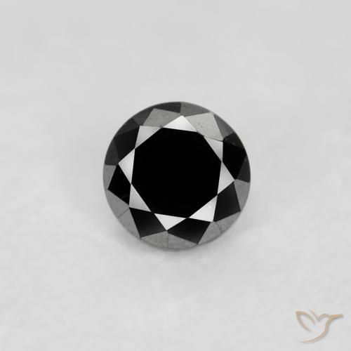 0.03ct Натуральный Черный Бриллиант, Круглый, Непрозрачный