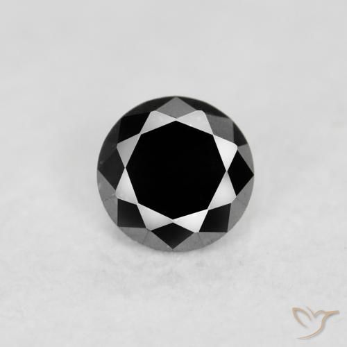 0.04ct Натуральный Черный Бриллиант, Круглый, Непрозрачный
