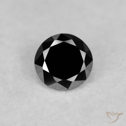 0.03ct Натуральный Черный Бриллиант, Круглый, Непрозрачный