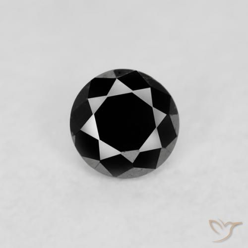 0.03ct Натуральный Черный Бриллиант, Круглый, Непрозрачный