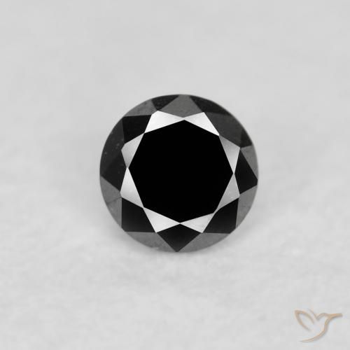 0.04ct Натуральный Черный Бриллиант, Круглый, Непрозрачный