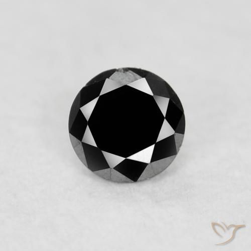 0.04ct Натуральный Черный Бриллиант, Круглый, Непрозрачный