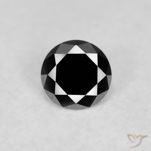 0.12ct Натуральный Черный Бриллиант, Круглый, Непрозрачный