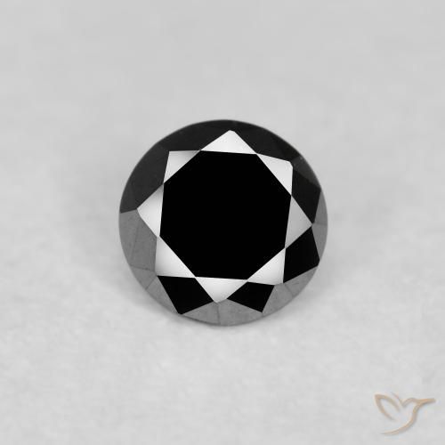 0.12ct Натуральный Черный Бриллиант, Круглый, Непрозрачный