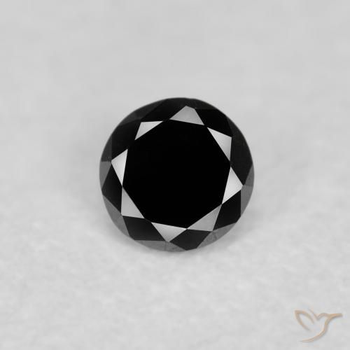 0.05ct Натуральный Черный Бриллиант, Круглый, Непрозрачный