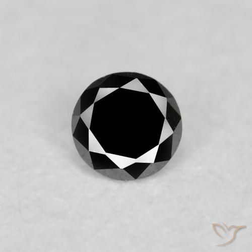 0.04ct Натуральный Черный Бриллиант, Круглый, Непрозрачный