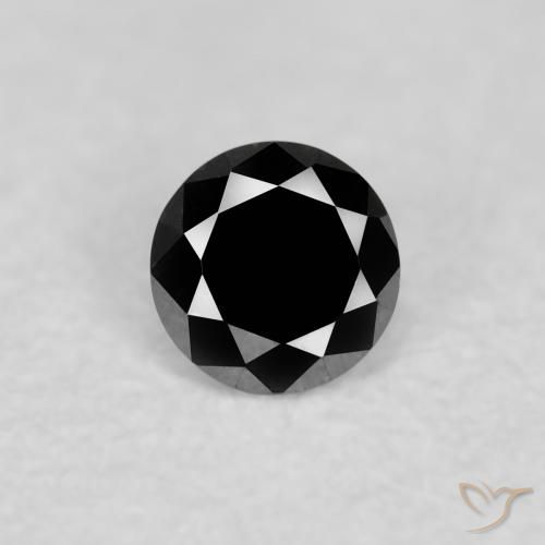 0.06ct Натуральный Черный Бриллиант, Круглый, Непрозрачный
