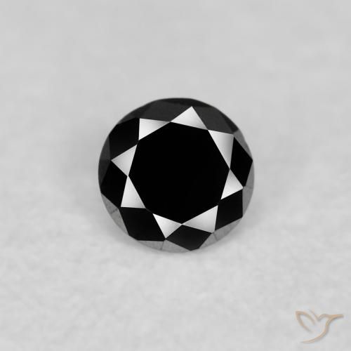 0.04ct Натуральный Черный Бриллиант, Круглый, Непрозрачный