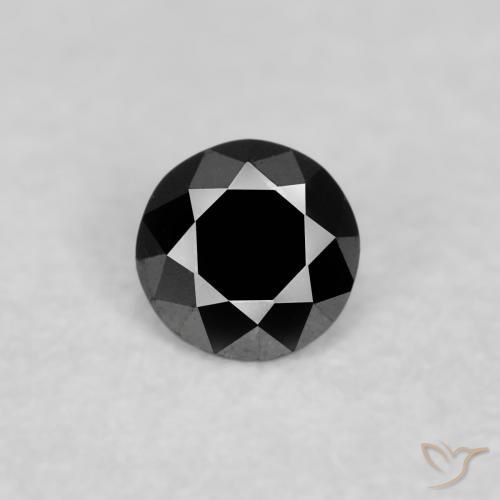 0.05ct Натуральный Черный Бриллиант, Круглый, Непрозрачный