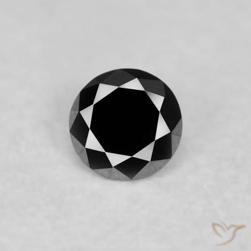 0.06ct Натуральный Черный Бриллиант, Круглый, Непрозрачный