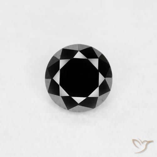 0.03ct Натуральный Черный Бриллиант, Круглый, Непрозрачный