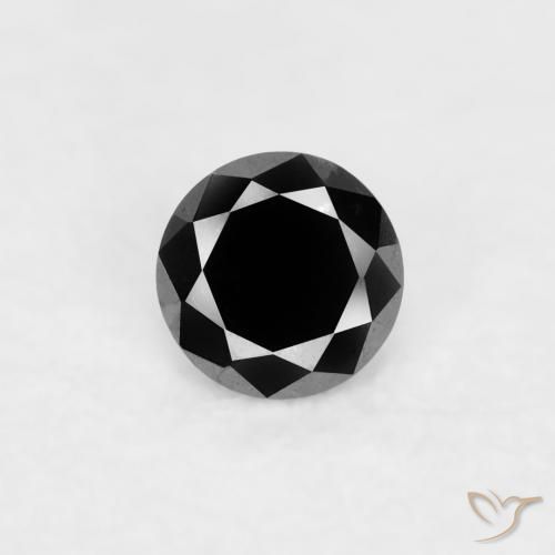 0.03ct Натуральный Черный Бриллиант, Круглый, Непрозрачный