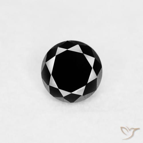0.03ct Натуральный Черный Бриллиант, Круглый, Непрозрачный