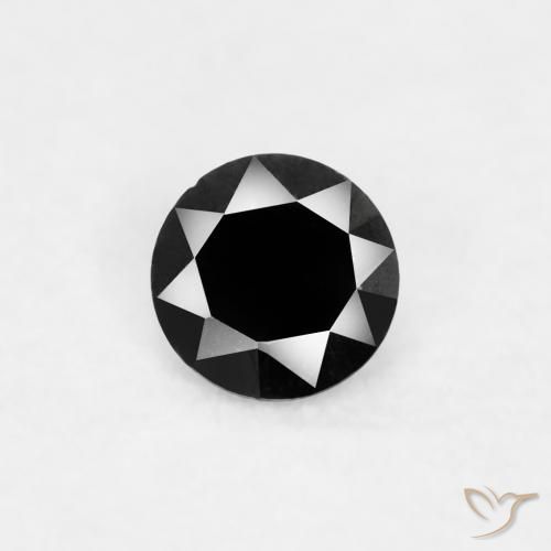 0.03ct Натуральный Черный Бриллиант, Круглый, Непрозрачный