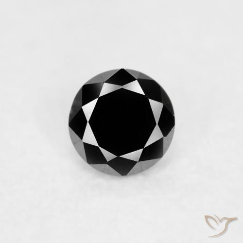 0.03ct Натуральный Черный Бриллиант, Круглый, Непрозрачный