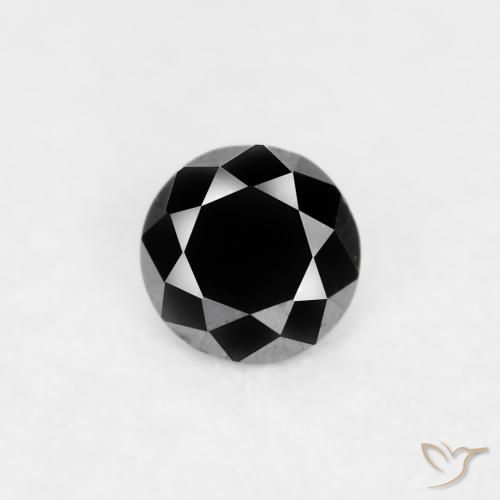 0.03ct Натуральный Черный Бриллиант, Круглый, Непрозрачный