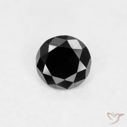 0.03ct Натуральный Черный Бриллиант, Круглый, Непрозрачный