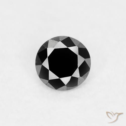 0.04ct Натуральный Черный Бриллиант, Круглый, Непрозрачный