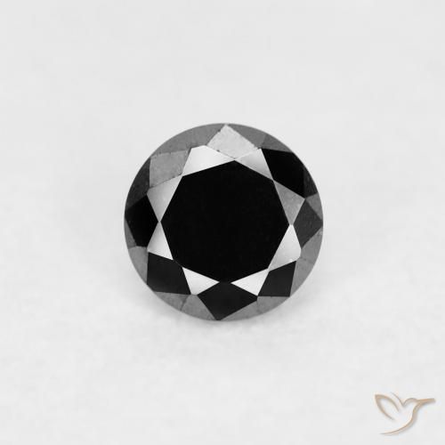 0.06ct Натуральный Черный Бриллиант, Круглый, Непрозрачный