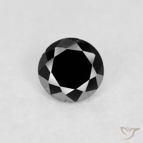 0.04ct Натуральный Черный Бриллиант, Круглый, Непрозрачный