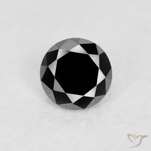 0.06ct Натуральный Черный Бриллиант, Круглый, Непрозрачный