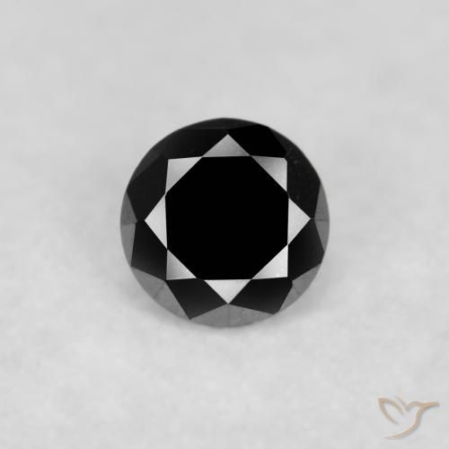 0.05ct Натуральный Черный Бриллиант, Круглый, Непрозрачный