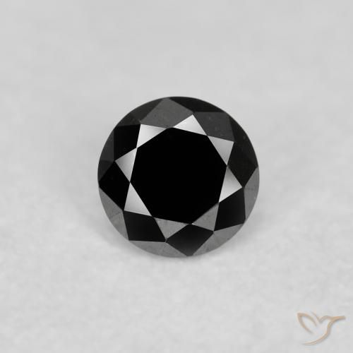 0.06ct Натуральный Черный Бриллиант, Круглый, Непрозрачный