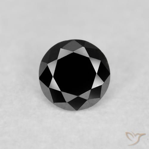 0.07ct Натуральный Черный Бриллиант, Круглый, Непрозрачный