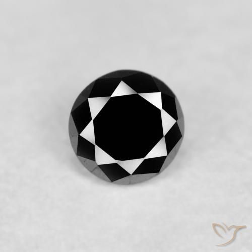 0.05ct Натуральный Черный Бриллиант, Круглый, Непрозрачный